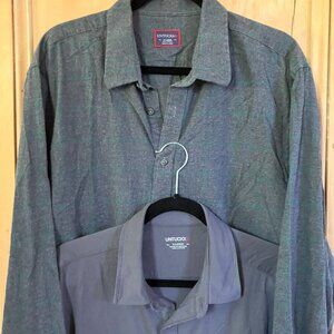 UNTUCKit Mens Lot of Two 2 Cotton Flannel Long Sleeve Shirt Size XL Gray FA EXC